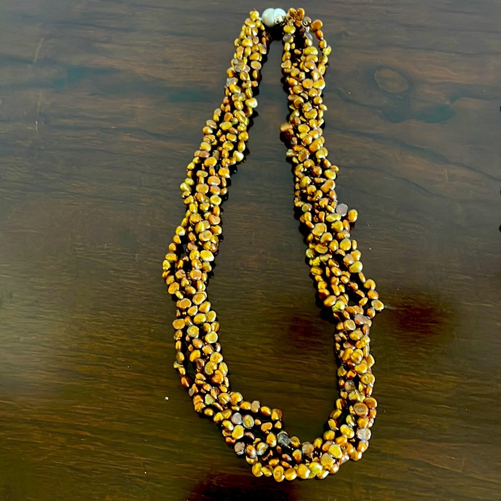 Brown Genuine pearls necklace
